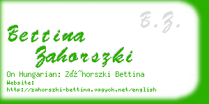 bettina zahorszki business card